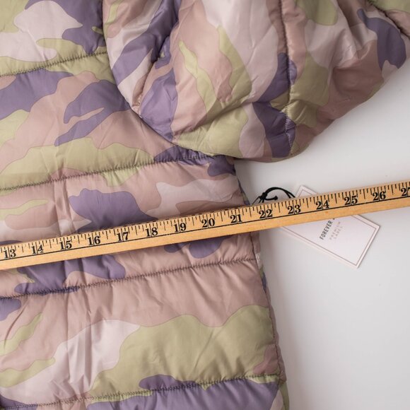 NEW Forever 21 Premium Label Women's Small Camouflage Long Hooded Puffer Jacket - Picture 9 of 9